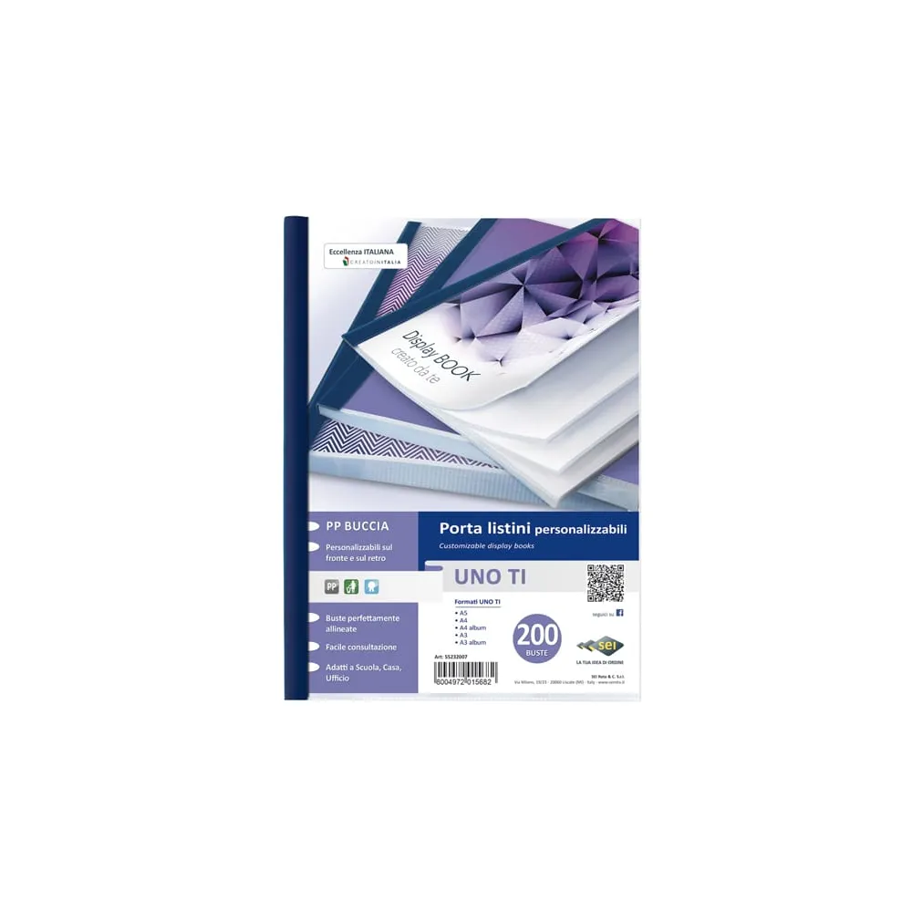 Portalistini personalizzabile Uno TI - 22x30 cm - 200 buste - blu - Sei Rota