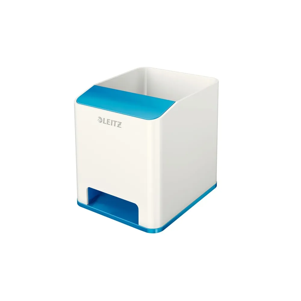 Portapenne con amplificatore WOW - 9x10x10 cm - blu - Leitz