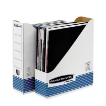 Portariviste Bankers Box System - 7,8 x 31,1 x 25,8 cm - bianco/blu - Fellowes