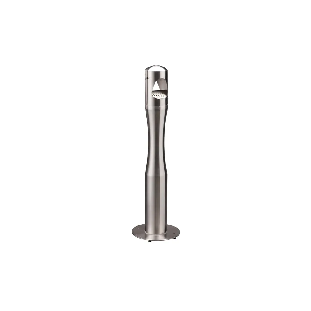Posacenere da terra - a colonna - diametro 13 cm - H 108 cm - base 29 cm - inox silver - Medial
