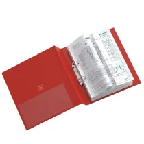 Raccoglitore Stelvio - 22 x 30 cm - 2 anelli a Q 65 mm - dorso 9 cm - rosso - Sei Rota