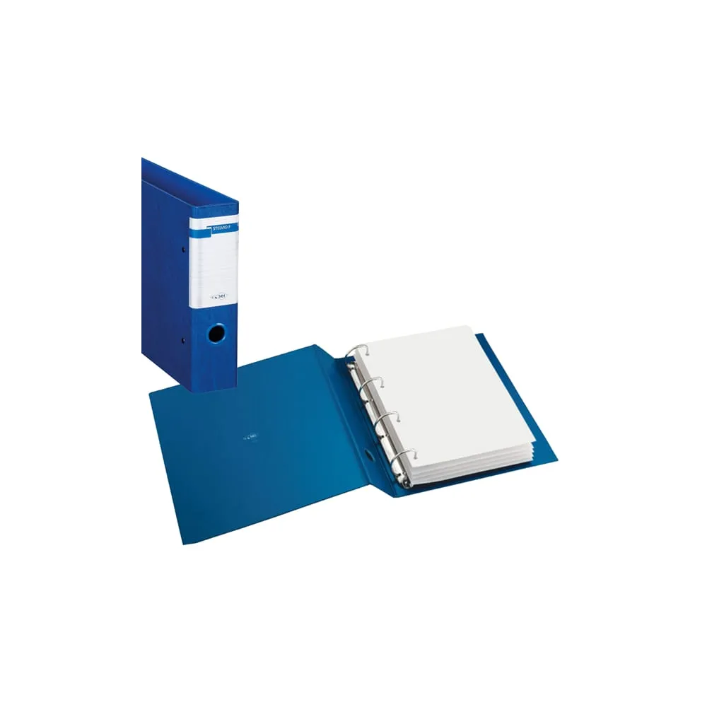 Raccoglitore Stelvio F - 22 x 30 cm - 4 anelli a D 50 mm - dorso 7 cm - blu - Sei Rota