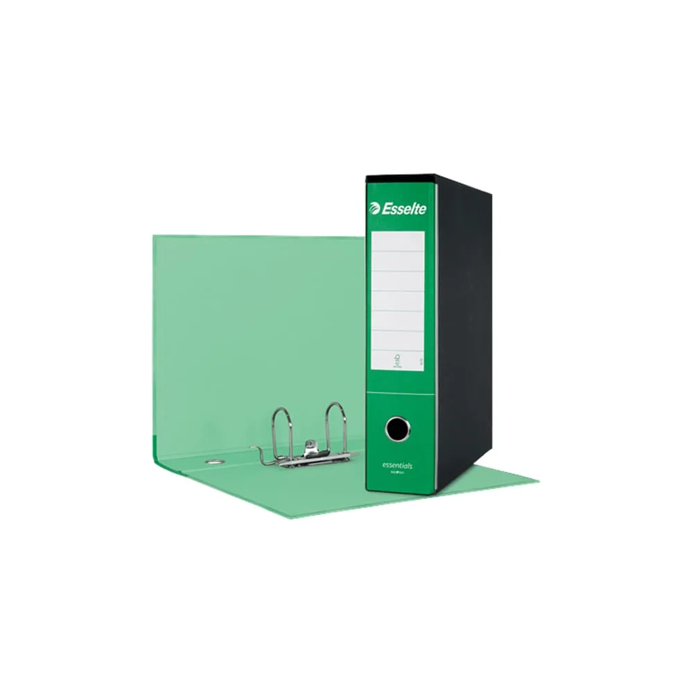 Registratore Essentials G75 - dorso 8 cm - protocollo 23 x 33 cm - verde - Esselte