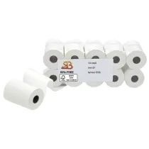 Rotolo per POS e carta di credito - 57 mm x 20 m - 55 gr - diametro esterno 40 mm - anima 12 mm - carta termica BPA free - Saba