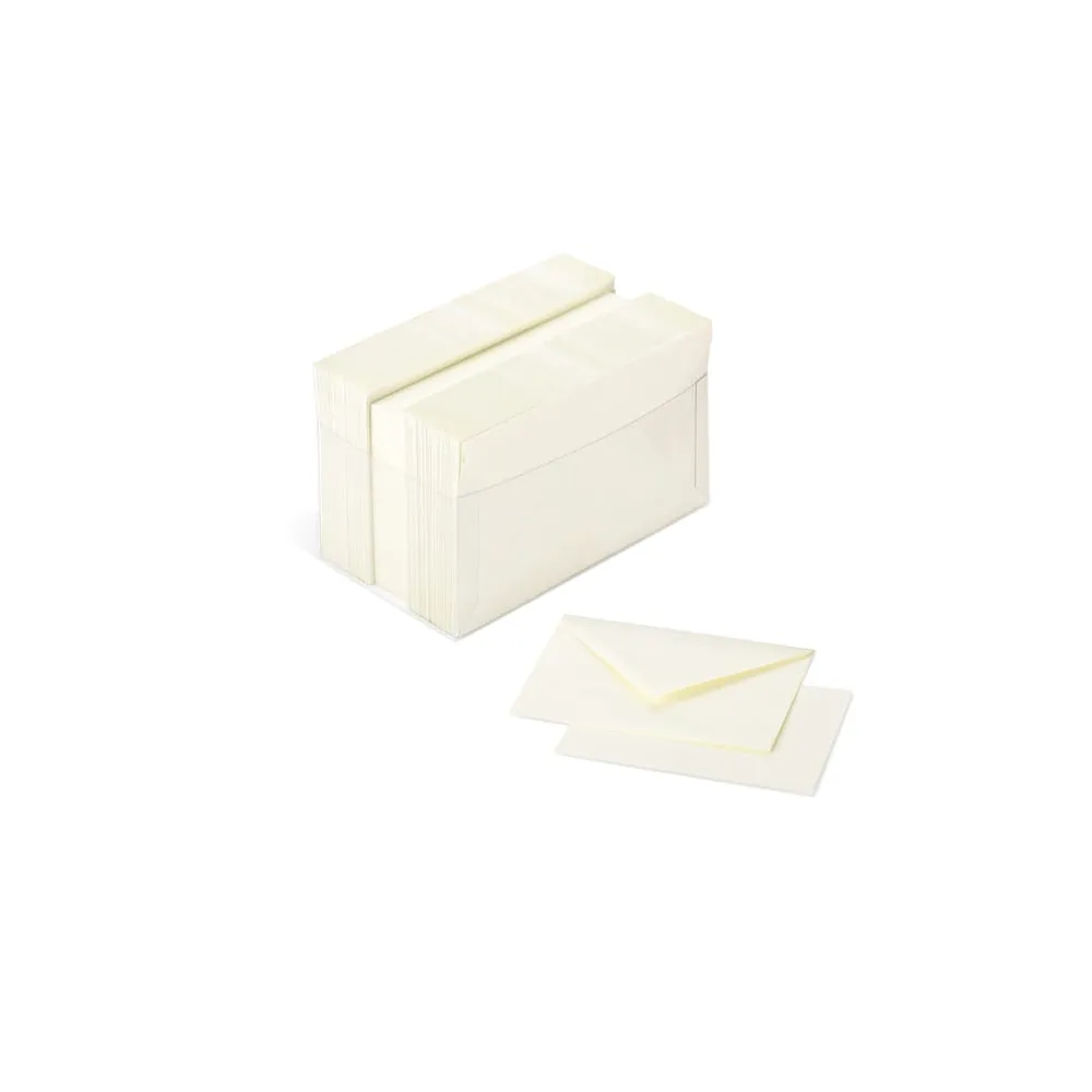 Scatola 100 cartoncini (200gr) + 100 buste (90gr) - avorio - formato 9 - Favini