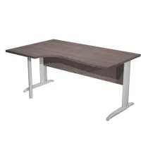 Scrivania Compact Sinistro Easy - 160 x 60/80/100 cm - Frassino toscano/grigio cromato