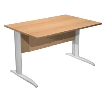 Scrivania lineare Easy - 140 x 80 x 72 cm - Faggio/grigio alluminio