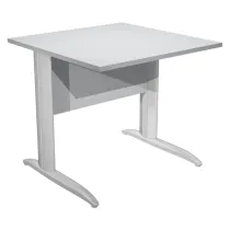 Scrivania lineare Easy - 80 x 80 x 72 cm - Grigio/grigio cromato