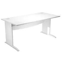 Scrivania Operativa AgorÃ  Basic - fianchi a L melaminico - 180 x 80 x H 73 cm - bianco