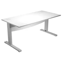 Scrivania Operativa AgorÃ  Basic - fianchi a L metallo - 160 x 80 x L 73 cm - bianco