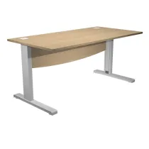 Scrivania Operativa AgorÃ  Basic - fianchi a L metallo - 160 x 80 x L 73 cm - rovere