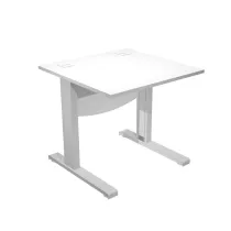 Scrivania Operativa AgorÃ  Basic - fianchi a L metallo - 80 x 80 x L 73 cm - bianco