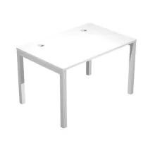 Scrivania singola AgorÃ  - 120 x 80 x 74,6 cm - Bianco/grigio alluminio