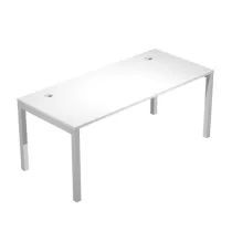 Scrivania singola AgorÃ  - 180 x 80 x 74,6 cm - Bianco/grigio alluminio