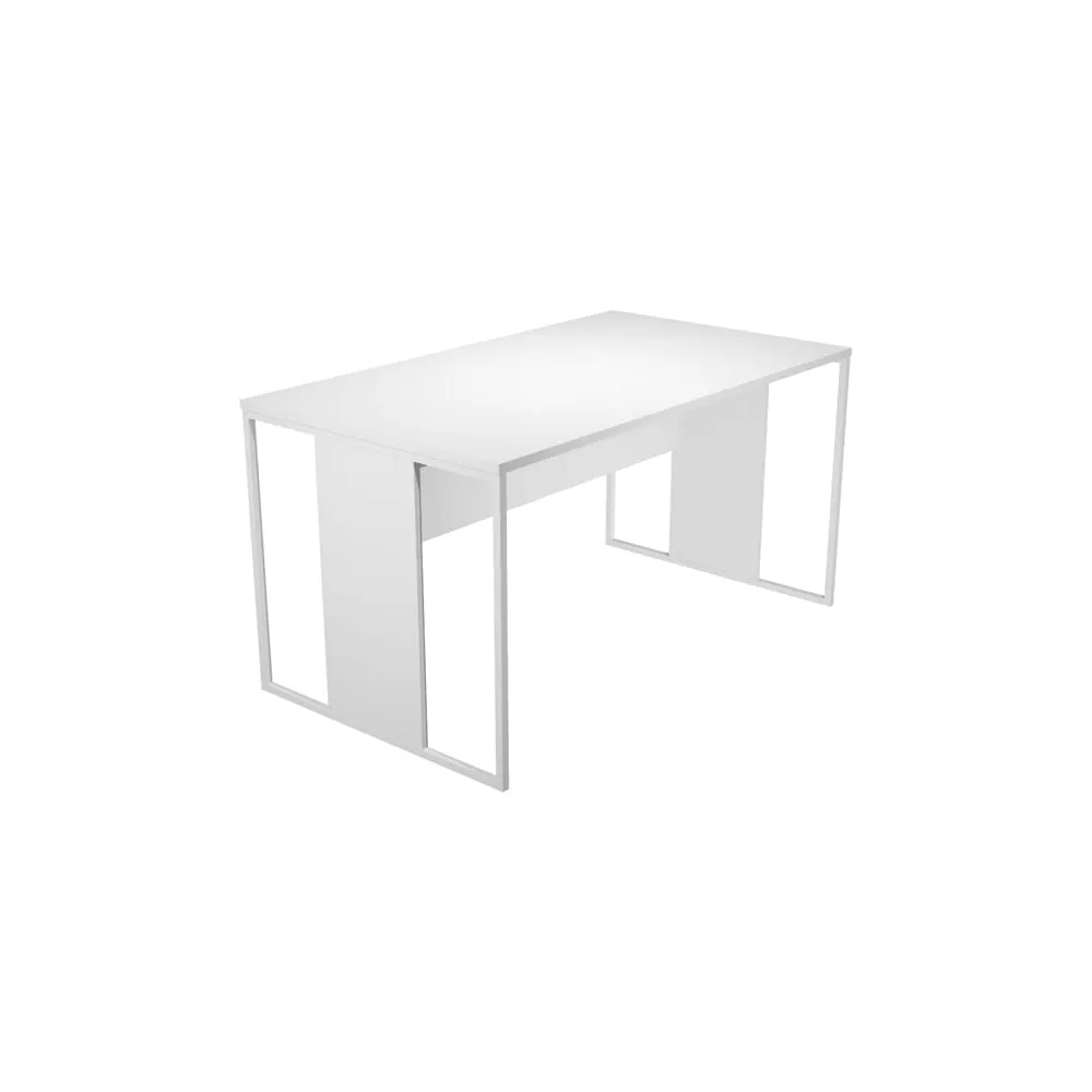 Scrivania singola Essence - 120 x 80 cm - Bianco - Gamba bianco