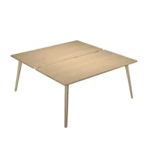 Scrivania Woody a 2 postazioni contrap. - 140 x 166 cm - rovere