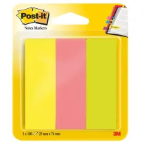 Segnapagina Post-it in carta - 671-3 - 25 x 76 mm - 3 colori Neon - Post-it - conf. 300 pezzi