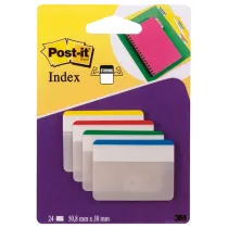 Segnapagina Post-it Index Strong - 686F-1 - per archivio - 50,8 x 38 mm - colori classici - Post-it - conf. 24 pezzi