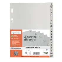 Separatore alfabetico A/Z Record R - PP - 15x21 cm - A5 - grigio - Sei Rota