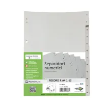 Separatore numerico 1/12 Record R - PP - 21 x 29.7 cm - A4 - Sei Rota