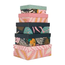 Set scatole regalo - dimensioni assortite - fantasia Breeze - conf. 5 pezzi