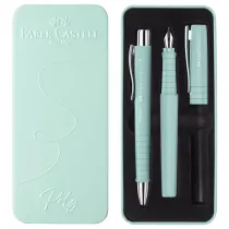 Set stilo B Poly Pen + sfera Poly Ball - punta 0,7 mm - fusto caribic blue - Faber-Castell