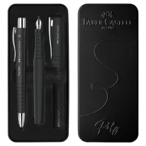 Set stilo B Poly Pen + sfera Poly Ball - punta 0,7 mm - fusto nero - Faber-Castell