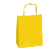 Shopper Twisted - maniglie cordino - 36 x 12 x 41 cm - carta kraft - giallo - Mainetti Bags - conf. 25 pezzi