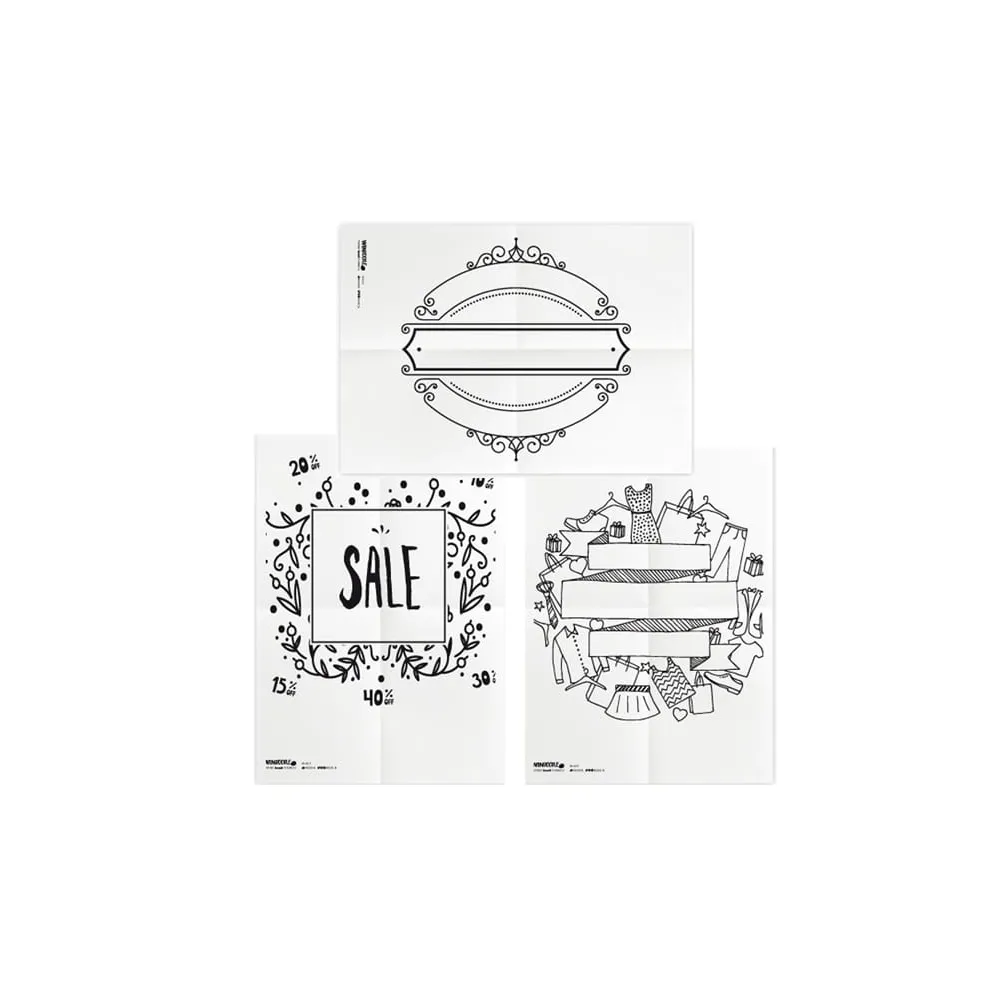 Stencil - foglio A2 - 'SCONTI' - Securit - set 3 pezzi