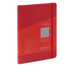 Taccuino Ecoqua Plus - con elastico - spiralato - A5 - 70 fogli - righe - lampone - Fabriano