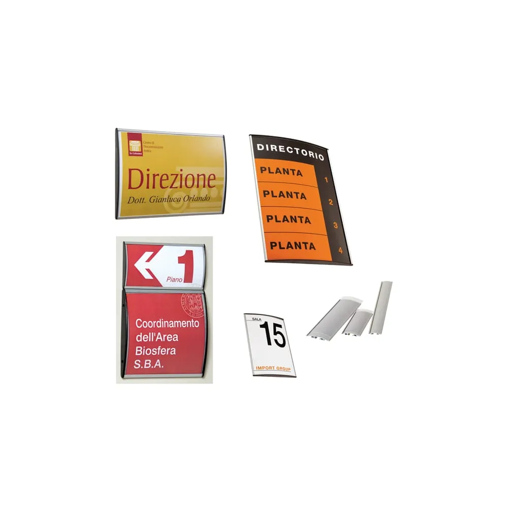 Targa da parete Arkos - 15 x 21 cm - profilo silver - Studio T