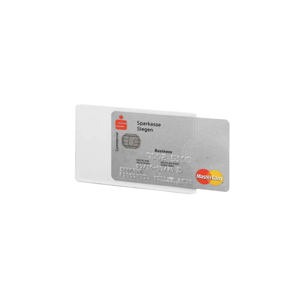Tasca porta carte di credito RFID Secure - PPL - 5,4 x 8,7 cm - trasparente/argento - Durable