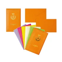 Taschetta 10 biglietti + 10 buste - Capri - 9 x 14 cm - colori assortiti - Rex Sadoch