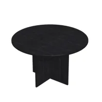 Tavolo riunione Easy - 4 posti - diametro 120 cm - altezza 72 cm - nero venato