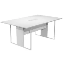 Tavolo riunione Essence - 180 x 110 cm - Bianco - Gamba bianca - Top bianco