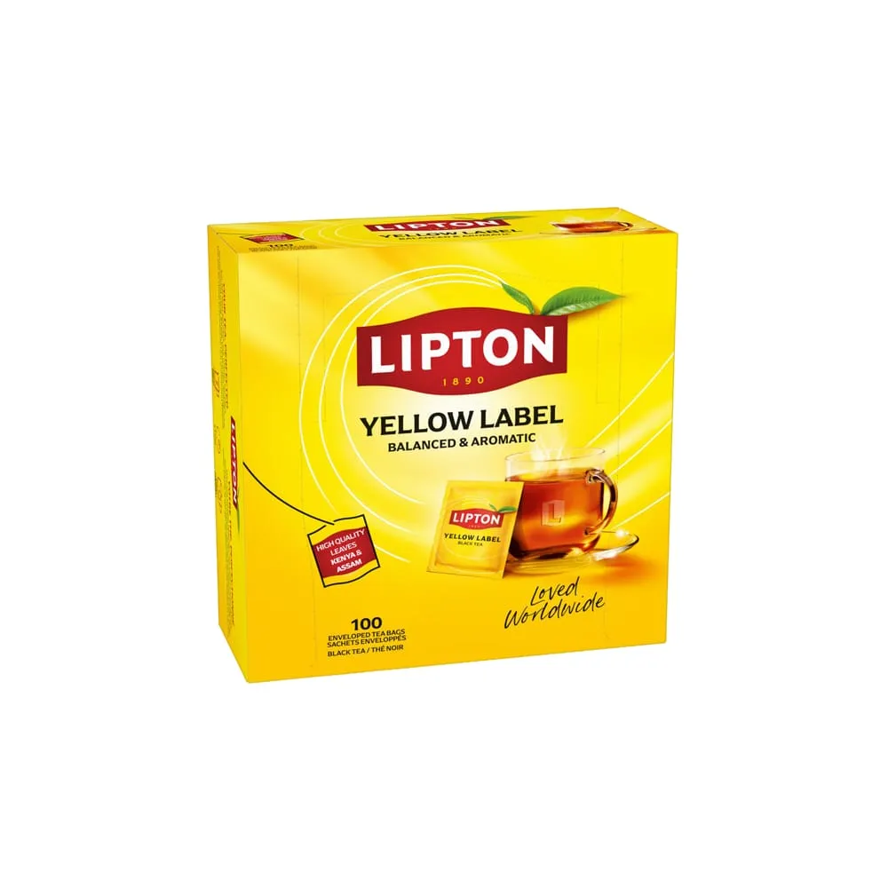 TÃ¨ nero - Yellow Label - in filtro - Lipton - conf. 100 pezzi