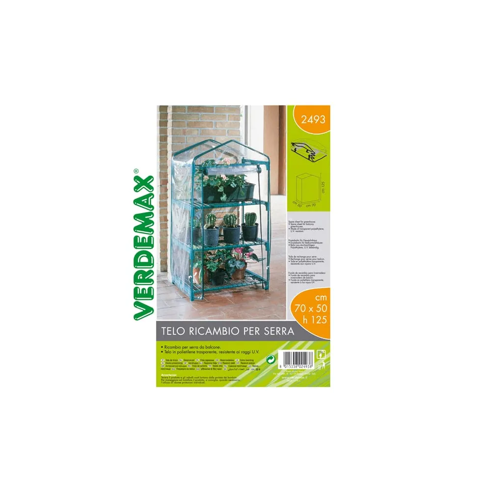 Telo di ricambio - per serra Azalea a 3 ripiani - trasparente - Verdemax
