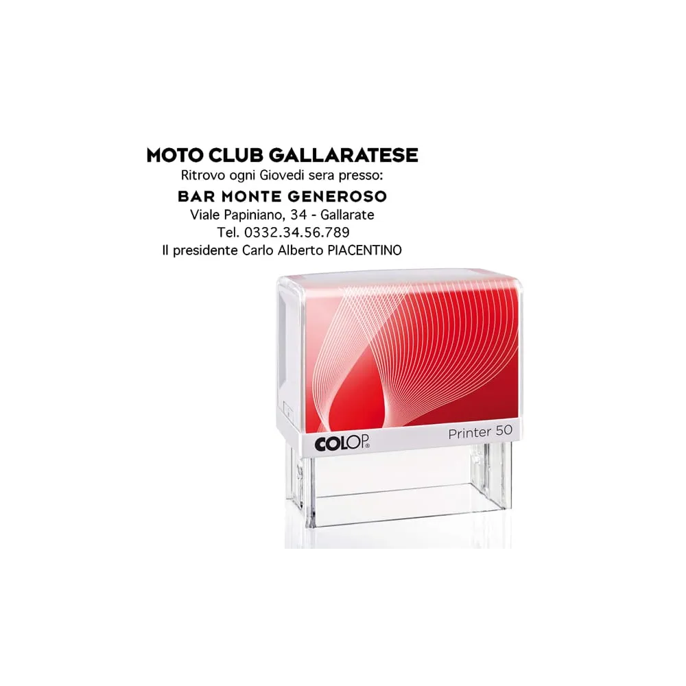 Timbro Printer 50 - 30 x 69 mm - 7 righe - autoinchiostrante - nero - Colop