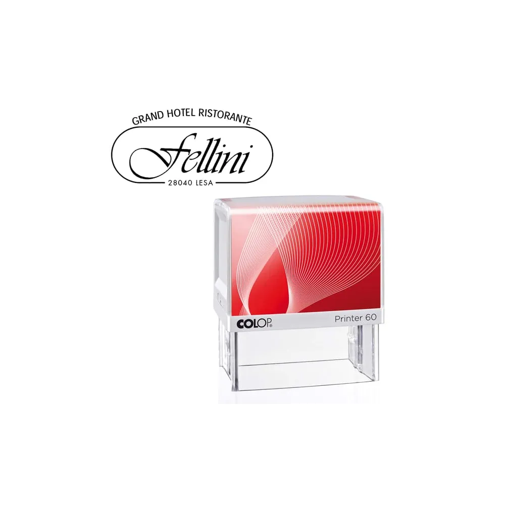 Timbro Printer 60 - 37 x 76 mm - 8 righe - autoinchiostrante - nero - Colop