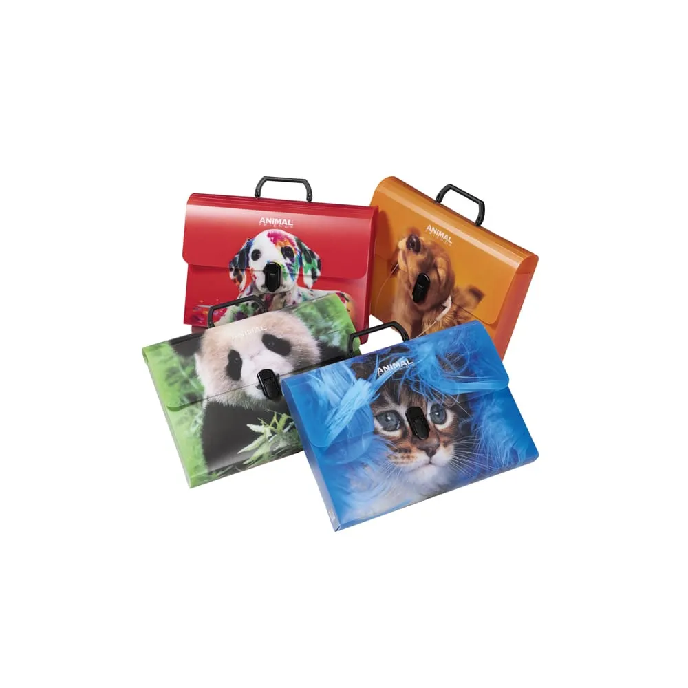 Valigetta Animal Friends Color - 28 x 38 cm - dorso 5 cm - PP - fantasie assortite - Colorosa
