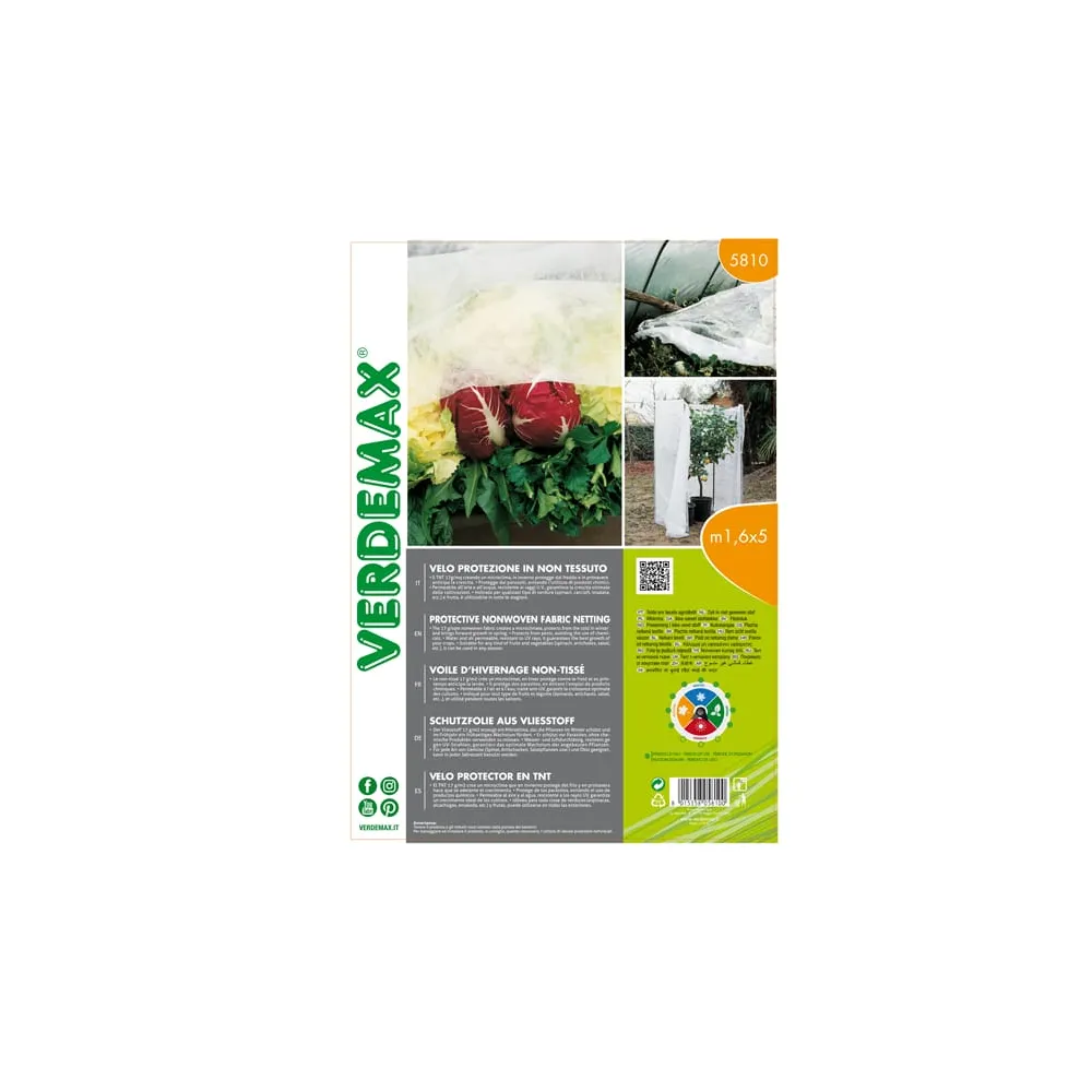 Velo di protezione - per piante - 1,6 x 5 m - 17 gr - TNT - bianco - Verdemax