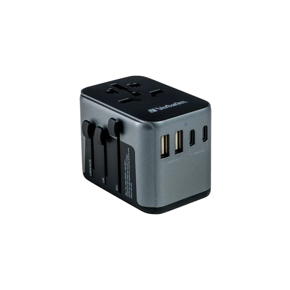Verbatim - Adattatore da viaggio UTA-03 PD30W / QC / 2xUSB / 2xType-C