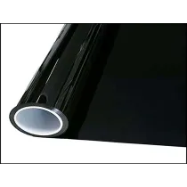 Pellicola adesiva - 50 cm x 10 m - protezione UV alta - trasparenza medio bassa -  riflettente/nero - Patifix