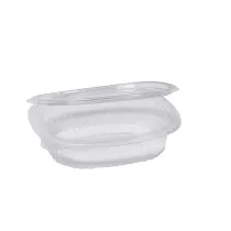 Contenitori ovali in PET - con coperchio incernierato - 12,2 x 10,4 x 3,8 cm - Europack - conf. 50 pezzi