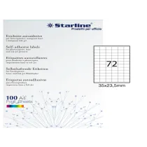 Etichette adesive - in carta - permanenti - 35 x 23,5 mm - 72 et/fg - 100 fogli - bianco - Starline