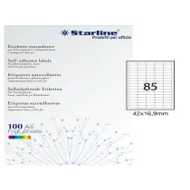 Etichette adesive - in carta - permanenti - 42 x 16,9 mm - 85 et/fg - 100 fogli - bianco - Starline