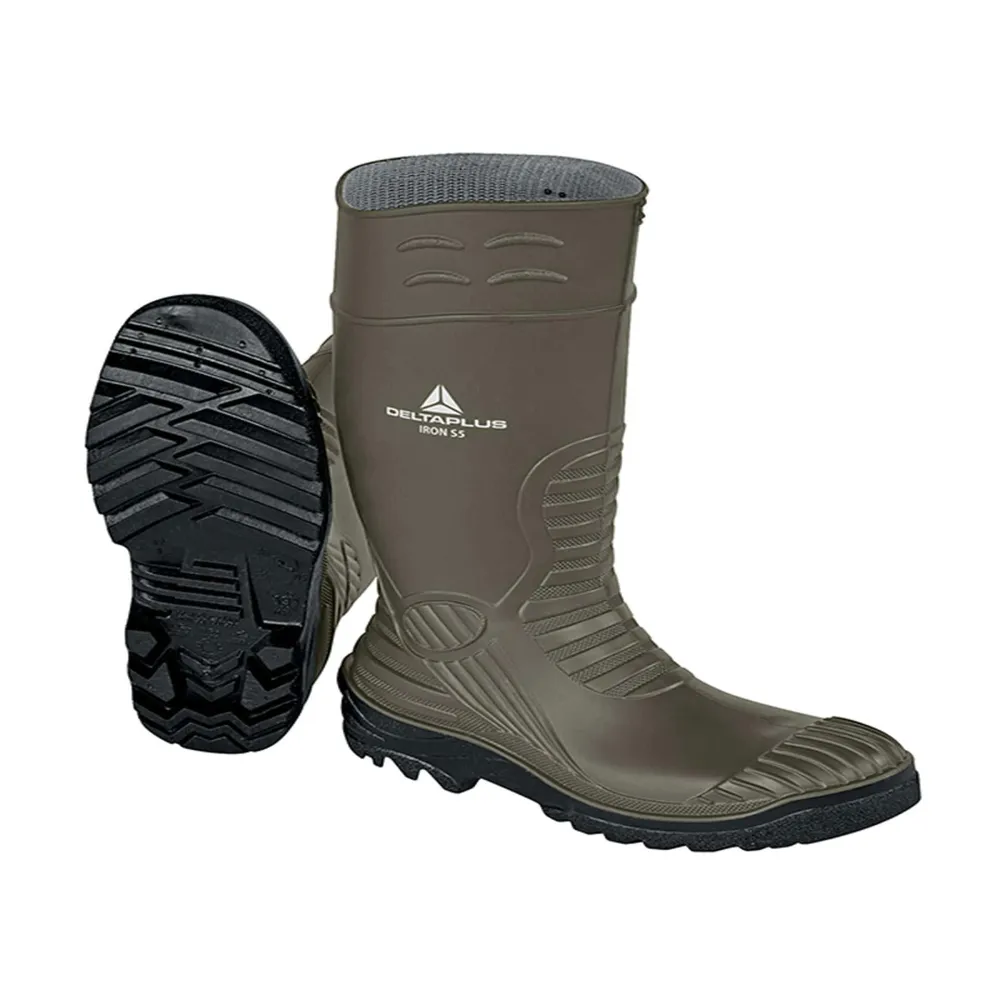 Stivali di sicurezza Iron S5 SRC - taglia 41 - PVC - kaki/nero - Deltaplus